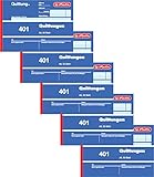 Herlitz 886606 Quittungsblock A6 50 Blatt, 10 Stück, 5x A6 quer