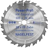 HM-Sägeblatt 20 x Zahn FF 300 x 30 mm FF-S Nagelfest mit Spanabweiser Kreissägeblatt HW für Tischkreissäge Wippsäge Schalholz Naturholz Holzplatten Bauholz Brennholz Schaltafel mit Betonbeschlag Nägel