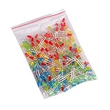 Youmile 250-Pack (5 Farben x 50-Pack) 3mm LED-Leuchtdiodenlampe diffus sortiert Kit (Weiß Rot Grün Blau Gelb)