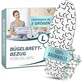 Villkin Bügelbrettbezug aus Baumwolle für Dampfbügeleisen und Dampfbügelstationen (L)