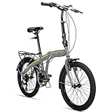 Bergsteiger Windsor 20 Zoll Faltrad, Klapprad, 6 Gang-Schaltung, LED Batterie-Licht, Quick-Fold-System, Klappfahrrad