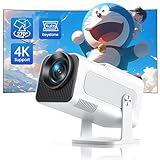 Mini Beamer 4K Unterstützung, 【Auto Keystone】 Full HD 1080P Beamer Heimkino, TOPTRO Projektor Klein Tragbarer LED Video Beamer 20000 Lumens mit 270°drehbar, WiFi6, Bluetooth, Zoom