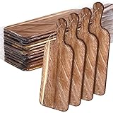 12 Packungen Schneidebrett Set Einfarbig Schneidebrett mit Griffen Großes Servierbrett Holz Küche Schneidebrett Bulk für Gemüse Fleisch Pizza Käse Obst Brot (16 x 5 Zoll, Akazienholz)