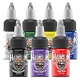 HAWINK Tattoo Farbe Ink Set 0.5oz(15ml) 7 Bottles Tattoo Zubehör Kit TI203EU-15-7