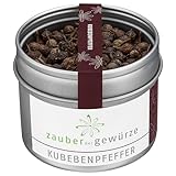 Zauber der Gewürze Kubeben Pfeffer ganz – Kubebenpfeffer mit kräftigem Aroma, ideal für Fleisch- und Gemüsegerichte, 45 g