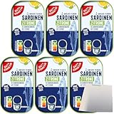 Gut&Günstig Sardinenfilets in Sonnenblumenöl mit Zitrone 6er Pack (6x125g Packung) + usy Block