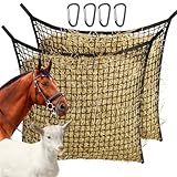 MJFSGYO Heunetz für langsames Füttern, hängendes Pferd, langsames Füttern, Heusack mit großer Kapazität für Pferdefütterer, ganzen Tag, 88,9 x 78,9 cm, robuste Heunetze für Pferde, Ziegenstall