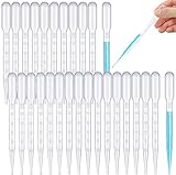 qingmeng Pipetten, 20 Stück 3ML Kunststoff Transferpipetten, Transferpetten, Pipette Kinder Plastik, Pipettenstopfen, Kunststofftropfer, Einwegpipetten, Trinkpipette, Pipettenfass, Pipettenablauf