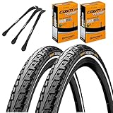 2er Set Continental Fahrradreifen Ride Tour Reflex 28 Zoll auswählbar mit Schläuchen + 3 MSZweirad Metall Reifenheber (28 x 1,60 (42-622), AV Schläuche)