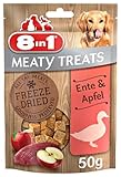 8in1 Meaty Treats, gefriergetrocknete Hunde Leckerlis mit Ente & Apfel, getreidefrei und ohne Zucker, 50 g Beutel