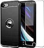 Folmecket Hülle für iPhone SE 2020, iPhone 8, iPhone 7, Displayschutzfolie Slim TPU-Gummi, Schutzhülle für for iPhone SE 3 2022, iPhone 8/7, 4,7 Zoll (iPhone 8 Black)