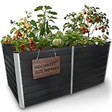 STREND PRO Hochbeet Metall 160x80x77 cm (LxBxH) ANTHRAZIT | Pflanzkasten | Blumenkasten | Garten Pflanzkasten Hoch | Gemüsebeet | Gartenbeet | Hochbeet Balkon Pflanzbeet