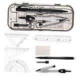 STOBOK 1 Satz Stationärer Satz Kompass Winkelmesser zeichnen Lineares Lineal Messset geometrieset schreibwaren Set Schulgeometrie Winkelmesser Bausatz für technische Zeichnungen Plastik