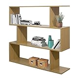 Brigros WeHome Bücherregal, 3 Ebenen, platzsparend, modernes Design, 110 x 97 x 25 cm, Struktur aus Melaminholz, Dicke 15 mm, ohne Rückwand (Eiche)