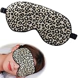 Seiden-Schlafmaske, bequeme und super weiche Augenmaske ultimative Schlafhilfe, Leopardenmuster-Stil Augenbinde