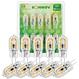 Bonnov G4 LED Lampe, 2W Äquivalent 12V 20W Glühbirnen, Warmweiß 3000K, 200LM Minimeis Birne, Licht, Nicht dimmbar, Bi-Pin Sockel, 10er-Set