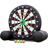Aufblasbare Dartscheibe, aufblasbare Fußball-Dartscheibe, riesige aufblasbare Fußball-Dartscheibe mit 370-W-Gebläse, Outdoor-Fußball-Dartscheibe, dreieckiger Stützrahmen für Hinterhof-Kick-Dart-Spiel