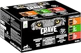 CRAVE Adult Hundefutter nass ohne Getreide - 6x400g Dosen - Premium Nassfutter für Hunde in 3 verschiedenen Sorten - mit 100 Prozent natürlichem Protein