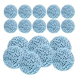 SEWACC 20 Stück Natürliche Runde Lavastein Duftperlen 16mm Hellblau Vulkangestein Aromatherapie Diffusorsteine für Auto und Raum