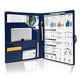 GraduatePro Schreibmappe A4 Klemmbrett Mappe mit Magnetischer Verschluss, organizer büro mappe, Blau Ordner, Dokumentenmappe für Unternehmen