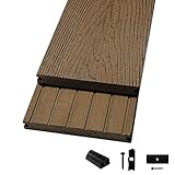 Terrassendielen WPC Komplettset Massivdiele WoodoMalta (18 x 146 mm, 2,4 m) braun (Braun, 8 m²)