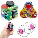Yeefunjoy 3PCS Fidget Toys Set, Anti-Stress Würfel Cube Spielzeug, Fidget Pad Controller, Flippy Chain, Stressaubbau Nervösität Anti Angst, Party Weihnachten Geburtstagsgeschenk Kinder Erwachsene