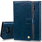 Rfvzubemok Kompatibel mit Samsung Galaxy S7 Edge G935F Brieftasche Magnetverschluss Etui Hülle,Kompatibel mit Samsung Galaxy S7 Edge G935F Flip-Kickstand-Gehäuse Blue