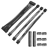 Domasvmd Computer-Gehäuse, Verlängerungskabel, Mainboard, 24-polig, 24-polig, + CPU 8-polig + 2 x CPU 8-polig, Set mit Kabelfixierungshalter, männliche und weibliche Anschlüsse