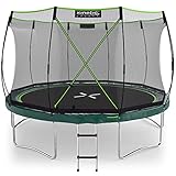 KINETIC SPORTS Trampolin Federlos-Design 'Bungee Safety Elite' Ø 244/305/366 cm - TÜV Rheinland, AirMAXX Sprungtuch-Technologie, Ultraleise, Outdoor Gartentrampolin für Kinder & Erwachsene