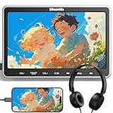 GOnavidio 10,5 Zoll DVD Player Auto Kopfstütze mit HDMI-Eingang, Kopfhörer, Halterung, Auto Fernseher TV Monitor Rücksitz Für Kinder unterstützt Sync Screen, AV EIN- und Ausgang ohne Akku