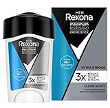 Rexona Men Maximum Protection Deo Creme Clean Scent Anti Transpirant mit 3x Schutz bei Stress, Hitze & Bewegung 96H extremer Schutz 45 ml