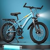 Mountain Kinderfahrrad 24 Zoll 21 Gang Stoßdämpfung Doppelscheibenbremse Gepäckträger Jungen und Mädchen Teenager Großes Kinder Speed Fahrrad C,20 inches