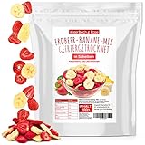 Erdbeer-Bananen Mix 200g – gefriergetrocknete Erdbeeren und gefriergetrocknete Bananen als leckerer Snack in einem Beutel