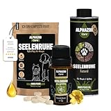 alphazoo Seelenruhe Kombi Hunde I Beruhigungsmittel I Beruhigungstabletten, Öl für Hunde & Bachblüten I Beruhigung, Entspannung & gegen Stress I Natürlich & Relax