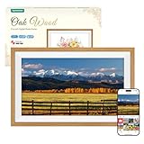 Digitaler Bilderrahmen 15.6 Zoll Groß Elektronischer Bilderrahmen WLAN mit 32GB Speicher 1920 * 1080 FHD IPS Touchscreen, Fotos Videos über Frameo APP Teilen, Geschenke für Frauen Männer, Eichenholz