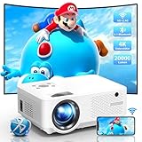 Beamer, Beamer 4K 20000 Lumen Native Full HD 1080P, 5G WiFi Bluetooth Mini Beamer 4K Heimkino, Beamer Outdoor mit Zoomfunktion Projektor 4K für Smartphone/PS5/TV Stick/HDMI Projektor Outdoor/Home