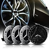 4 Stück Nabendeckel Kompatibel mit Mercedes Benz 75mm, Radnabenkappen Felgendeckel Felgenkappen Nabenkappen ABS Wheel Caps Radnabenabdeckung, Schwarz