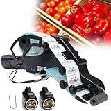 Tragbarer Barcode-Applikator-Aufkleberetikettierer, Flach Gebogene Etikettiermaschine, für Etiketten mt Einer Maximalen LäNge von 15–60 Mm/Maximalen Breite von 40 Mm Oder 80 Mm, Mit 2 Batterien,4CM