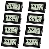 Farerkass Hygrometer - Thermometer, Digital Mini Luftfeuchtigkeitsmesser mit LCD, Zimmertemperatur für Innenräume und Hydrometer für Babyzimmer,Schlafzimmer und Weinkeller, Schwarz (8)
