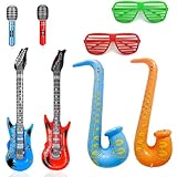 8Stück Luftgitarre, Aufblasbare Gitarre,Luftgitarre Rockstar Aufblasbare Air Guitar Aufblasbare Instrumente Aufblasbare Party Props Party Supplies Favors Ballons Themenparty Festival Cosplay