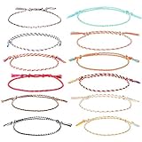 Auidy_6TXD 20 Stück Freundschaft Armbänder für Frauen Mädchen Handgefertigt Geflochten Wickelarmband Multicolor Gewebte Dünn Saiten