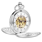 ShoppeWatch Taschenuhr mit Kette Herren | Taschenuhren für Herren | Mechanische Taschen Uhr Handaufzug | Steampunk Pocket Watch Perfekt Für Sammler PW20