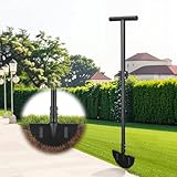 DAKEPOLE Rasenkantenschneider, 91 cm Halbmond-Form Manueller Rasenkantenstecher, Robuster SägezahnEinfahrt Gehweg Blumenbeet Gartengestaltungswerkzeug für Grasabgrenzungen, T-Griff, Langer Stiel