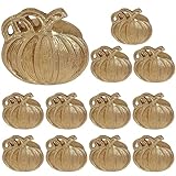 Serviettenringe 12er Set, Metall Serviettenhalter Manschetten für Esstisch Dekor, Thanksgiving Kürbis Bauernhaus Moderne Serviettenringe für Weihnachten, Hochzeiten, Empfänge, Gold - CLEENTABLE