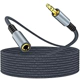 Klinken Verlängerungskabel,5M Nylon geflochtenes 3,5mm Stereo Klinken Audio Verlängerungskabel für AUX Eingangsbuchse,kompatibel mit iPhone,Smartphones,Kopfhörern,Mediaplayern,Lautsprechern,Autoradios