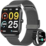 KALINCO Smartwatch Herren Damen, Blutdruckuhr mit Bluetooth-Telefonie, AI Fitness Tracker mit Herzfrequenz SpO2 Stress, 100+ Sportmodi Fitnessuhr,Weltuhr, Schlafanalyse, Geschenkideen für iOS Android