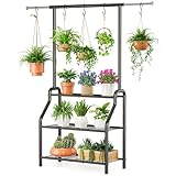 ZIPEEU Pflanzenständer Outdoor & Indoor - 4 Etagen Metall Blumenständer bis 70 kg für Balkon, Pflanzenregal Wetterfest - Blumentreppe Schwarz für Wohnzimmer Deko Garten Outdoor (Schwarz)