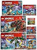 LEGO Ninjago 7er Set: 71838 Kais Motorradrennen, 71839 Arins Spinjitzumech, 71842 Rontu der Meisterdrache, 71843 Rogues Mech-Drachenreiter, 71844 Ninja-Actionflitzer, 71845 Lloyds Jet-Mech & 30650 Kai