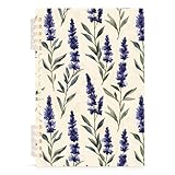 Mnsruu Spiral-Notizbuch mit Lavendel- und Aquarell-Muster, 1 Packung, liniertes Hardcover-Tagebuch für Frauen, A5-Notizbücher, liniert, für Tagebuch, Schreiben, Arbeit, Büro, Schule
