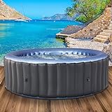 BRAST® Whirlpool aufblasbar MSpa Bergen für 4-8 Personen | viele Größen Ø180-224cm | In- Outdoor Pool | Ganzjähriger Einsatz | bis zu 144 Massagedüsen | Stromsparend inkl. Energiespar-Timer | Bergen 6